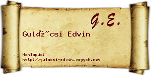 Gulácsi Edvin névjegykártya